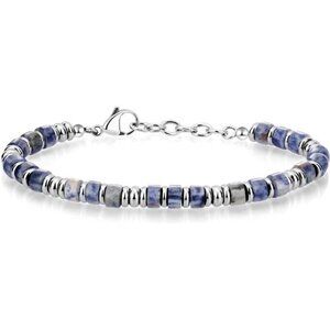 Mens Beaded Bracelet Boho Stainless Steel Wristband Jewelry Gift for Him